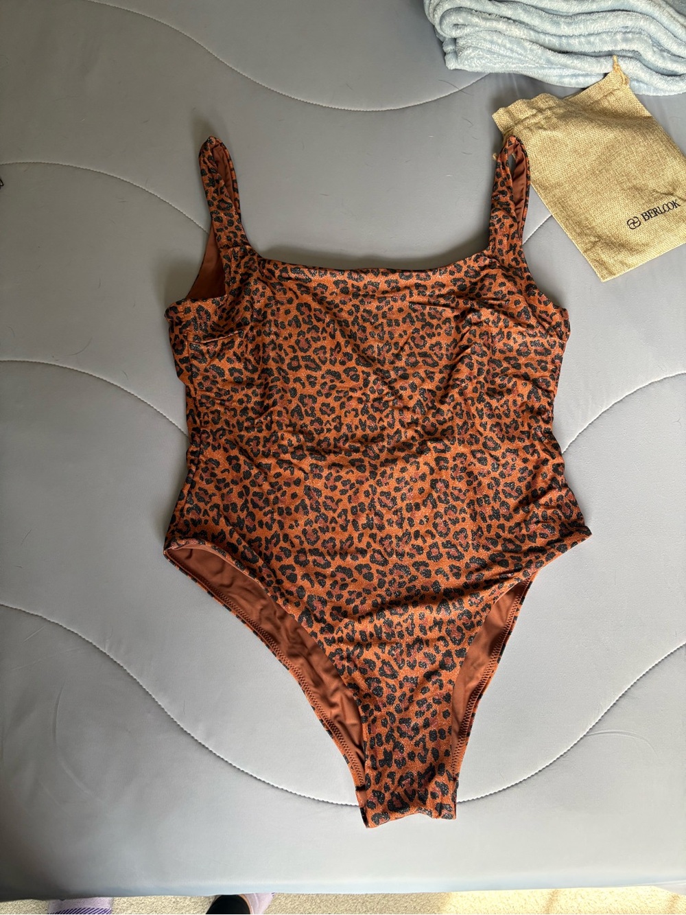 Leopard Square Neck One Piece Swimwear